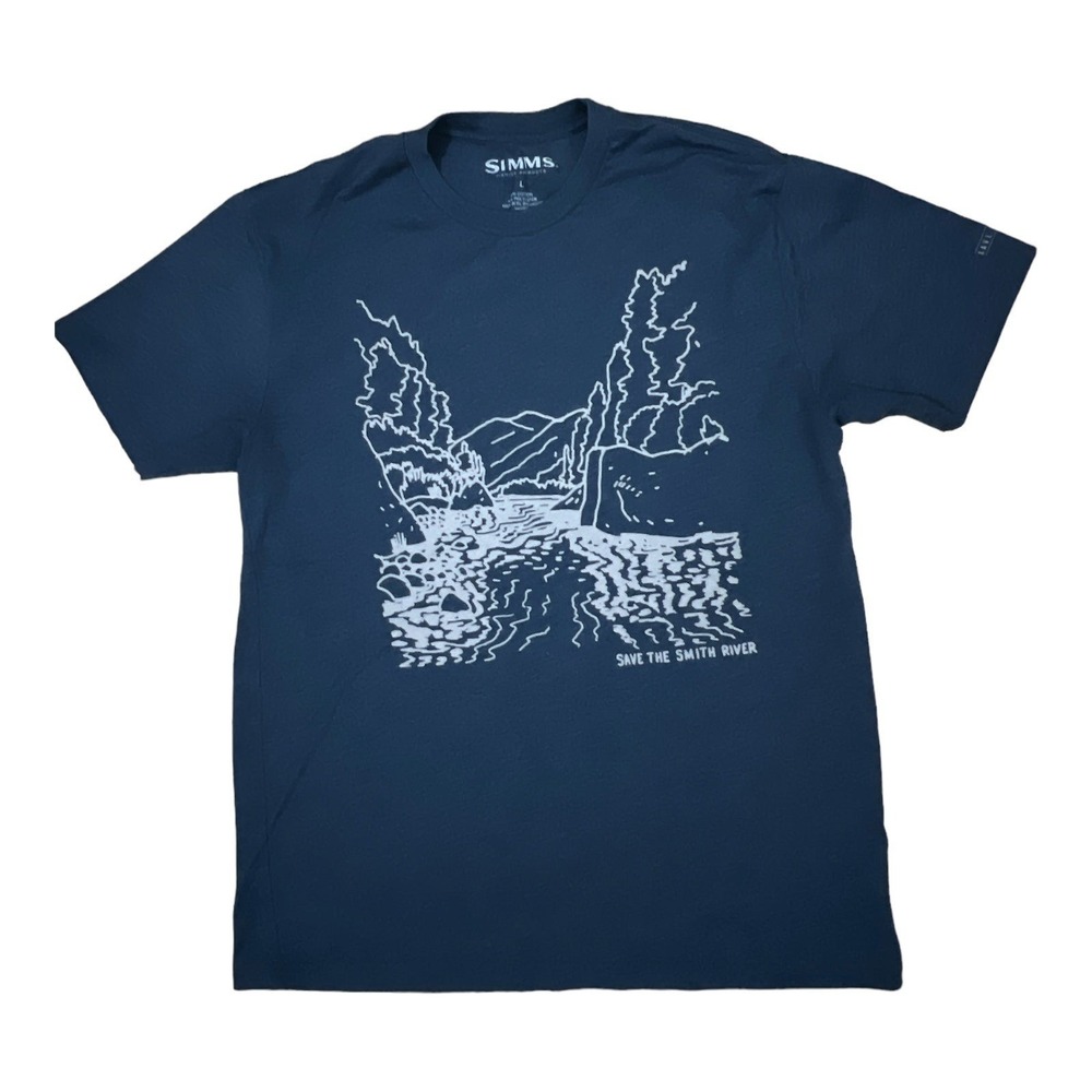 SIMMS shirt mens LARGE blue IB-37